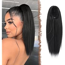Extension Postiche Pour Cheveux Type Queue De Cheval 70 Cm Noir - 5 En 1 Avec Pinces