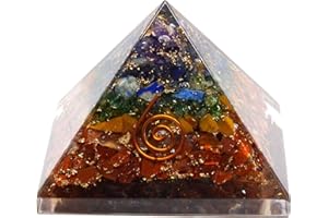 Valmoni Sport Pirámide Orgonita Piedras Multicolor 7X7cm Chakras con Espiral y Virutas Transforma Energía Negativa a Positiva Orgonite Feng Shui