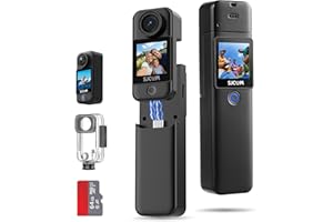 SJCAM C300 4K Vlogging camera for Youtube Handheld Action Camera,7Hour Power,170° Wide FOV Video Recording,6-Axis Stabilization,Dual-Touch Screen Body Camera,30M Waterproof,Black 64G card