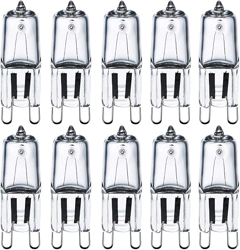 Comyan G9 Halogen Light Bulbs 230V 28W (29W) 2800K Warm White Clear G9 Capsule Bulb Dimmable, 10Pack