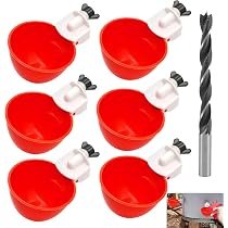 ZenxyHoC DIY Hühnerwasserbecher, Hühnertränke Hühnerwasserspender, Automatische Geflügeltränke Set für Hühner, Enten, Gänse, Truthähne - 6 Stück, Rot