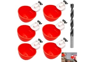 MRRACXY DIY Abreuvoir Poules, 6 Pièce Abreuvoirs Automatiques Kit - en Plastique - pour volaille, Pigeons, Poulets, Canards - Rouge
