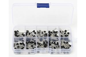 DollaTek Zestaw tranzystorów triodowych S8050 S8550 S9012 S9013 S9014 2N3904 2N3906 C1815 A1015 MJE13001 zestaw tranzystorów + plastikowe pude?ko