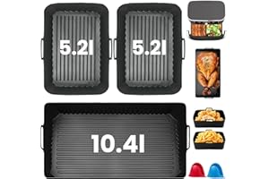 KULAMO Heißluftfritteuse Zubehör für Ninja Foodi Flexdrawer 10,4 L AF500EU, Neues Upgrade 3PCS Wiederverwendbar Silikonform Airfryer Silikon Backform für Ninja Flex Drawer Dual Zone AF500EU