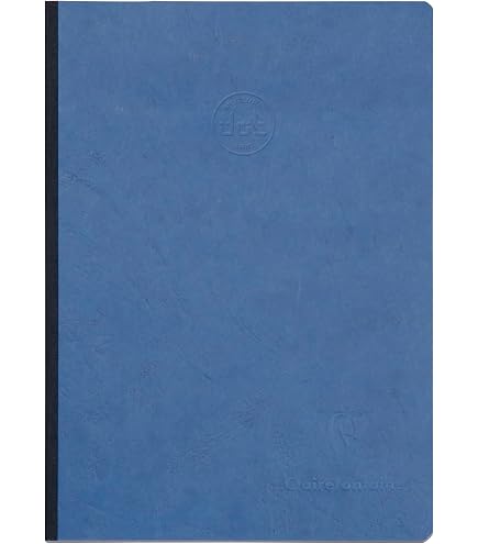 Clairefontaine Carnet Cousu Dos Toilé Age Bag Bleu 9x14cm - 192 Pages Petits Carreaux