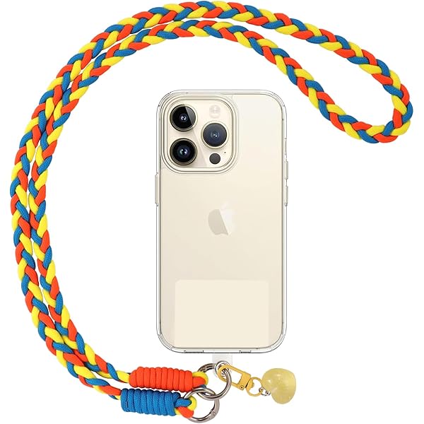 HOUSEASSIST Clip and Go - Tracolla per telefono con portafoglio, cordino per telefono con custodia con cerniera, tracolla regolabile adatta a tutti i modelli di smartphone, colore bianco
