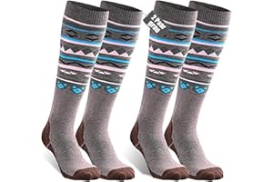 TONIFAY Skisocken Herren Damen Kinder Kniestrümpfe skistrümpfe 2 Paar Merino wolle Sportsocken Warme Wintersocken Für Mädchen Jungen Skifahren Snowboard Atmungsaktive Elastische Manschette