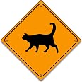 Cartello Attenzione Gatto – Targa Alluminio 20x20 Cm, UV Resistente, Per Interni/Esterni, Made In Germany - 2