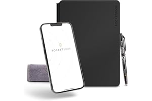 Rocketbook Pro 2.0 Cyfrowy notatnik wielokrotnego użytku - inteligentny notatnik A4 w kolorze czarnym, z wymazywalnym piórem i ściereczką Frixion