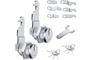 SWTYExt 2 Pièces Serrure Boite aux Lettres 16 mm Barillet Boite aux Lettres 8 Clés Serrure Armoire Metallique avec 7 Plaques Serrure Différentes pour Casier Boîte à Outils Portes Placard Boite Lettre