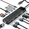 Upgrade Lemorele 13 in 1 Docking Station, 3*Display USB C Hub Adapter to 2 HDMI 4K,VGA,Gigabit Ethernet,2 USB 3.0& 2.0, USB C 3.0 Data,100W PD,3.5mm Audio for Lenovo,Surface,MacBook Laptop