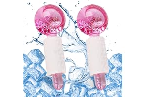 mizikuu Rodillo Facial Ice Globes, 2 Piezas Masaje De Hielo Bola Para Rostro, Ojos y Cuello, Bolas De Enfriamiento, Bola De Belleza De Hielo Para Tonificar Piel, Mejorar Circulación Sanguínea, Rosa