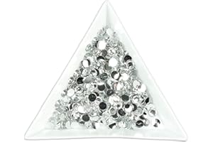 BAD ASS BEAUTY 1000pcs 3mm Flat Back Resin Rhinestones Bling Crystal Diamantes for Nail Art & Craft (3mm, Clear)
