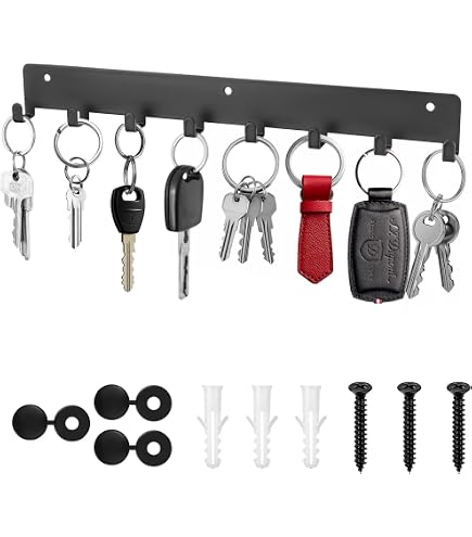 Zeller Colour 13851 Key Rack Metal / Aluminium Black Approx. 35 x