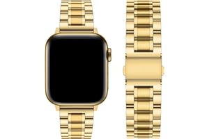 Fullmosa Compatible with Apple Watch Straps 40mm 42mm(Series 11/10) 38mm 41mm, Stainless Steel Replacement iWatch Strap for Women Men for SE 3 2 1/Series 11 10 9 8 7 6 5 4 3 2 1, Gold