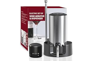 JOQINEER Aérateur de vin électrique verseur décanteur type C distributeur de vin automatique rechargeable avec base de support de tube rétractable pour une oxydation instantanée à une touche