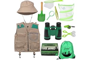 VYKOR Outdoor Explorer Kit Bug Hunting Kits for Children Explorer Costume includes Explorer Hat Cargo Vest 3-7 Year Old Boys Girls Kids Adventure Kit Children Outdoor Educational Kit