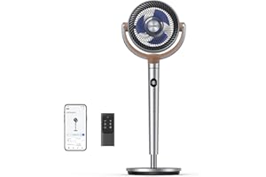 Dreo Smart Ventilatore a Piantana Silenzioso 20db, Oscillazione a 120° + 120°, Ventilatori a Colonna Potente con Telecomando, Raggio fino a 24M, 8 Velocità, 6 Modalità, Timer da 12H, Alexa