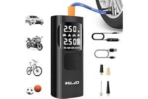 ELZO Elektrische Luftpumpe, Akku Luftpumpe Kompressor Pump Electric 150PSI 7500mAh Tragbarer Akku Kompressor mit Digitale LCD-Bildschirm Pressure mit Autostop Auto für Fahrrad Motorrad Bälle