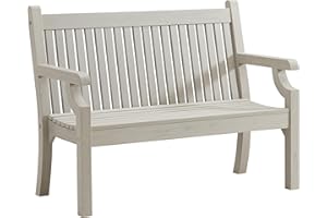 Winawood Maison and Garden Sandwick Polymer Wood Effect Zero Maintenance Recyclable and Fully Weatherproof 2 Seater Bench (121.6 x 60 x 93cm) – Stone Grey
