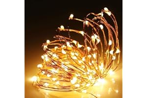 SHATCHI 40 LED/4m Fairy String Lights Copper Wire Battery Operated Warm White LEDs Twinkle Waterproof Lights for Bedroom, Christmas, Party, Wedding Outdoor Indoor Decoration