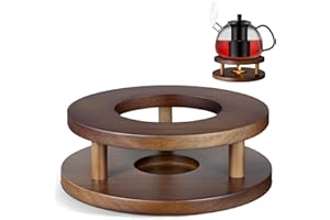 ecooe Podgrzewacz drewniany, do dzbanka do herbaty z naturalnego dębu, ręcznie wykonany podgrzewacz do herbaty do dzbanka do herbaty, kawy/mleka