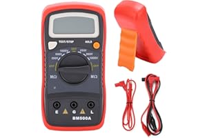 PLPLAAOO Megóhmetro,Probador De Aislamiento,Megóhmetro Digital LCD,Probador De Resistencia Digital BM500A 1000V,Medidor De Resistencia De Aislamiento Medidor De Megóhmetro Para Mantenimiento Y Prueba De Equipo