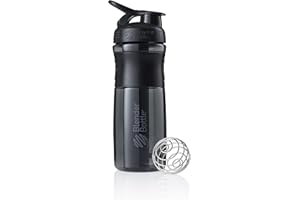 BlenderBottle Sportmixer Tritan Trinkflasche mit BlenderBall, geeignet als Protein Shaker, Eiweißshaker, Wasserflasche oder für Fitness Shakes, BPA frei, skaliert bis 760 ml, 820 ml, schwarz
