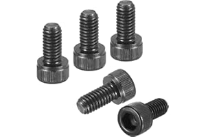 DTGN M6-1x12 Bulloni per Viti a Testa Esagonale - 50 Pezzi - Buoni per Bici da Strada, Bici da Montagna, Auto,- Viti Metriche a Testa Esagonale in Acciaio Carbonio, Nero