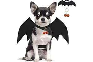 HUIFENGJIE Kostium Psa na Halloween - Skrzydła Nietoperza dla Małego Psa (Czarny)