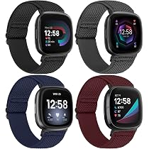 Cinturini Fitbit Sense personalizzati, cinturini Fitbit Versa 1/2/3, cinturini Versa Lite, cinturino di ricambio traspirante in tessuto di tela intrecciato - Italia