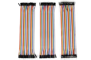 Jumper Wires,Yakomon 120pcs Dupont Wire Breadboard Jumper Wires Female to Female/Male to Female/Male to Male,Multicolored Jumper Cables Kit for DIY (3 * 20cm MF/MM/FF)