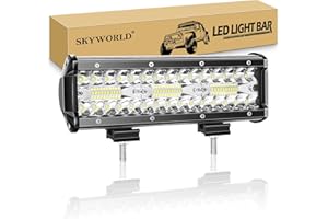 SKYWORLD 8D 23 cm 9 pouces 180W Barre de led 4x4, Rampe Feux Phare de Travail Projecteur Barres lumineuses led pour Offroad Voiture Véhicule Camion Tracteur Quad Bateau