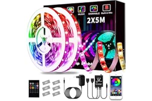 L8star Ruban Led 5m Intelligent Bande Lumineuse 5050 RGB SMD Multicolore avec Télécommande changement