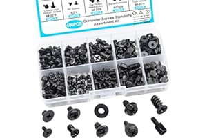 Taiss 400Pcs PC Screws set for Universal Motherboard, SSD, Hard Drive, PC Case, PC Fan, for DIY installation and repair