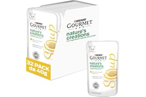 GOURMET Nature's Creations Soup Cibo Umido per Gatti Adulti con Pollo Naturale 32 Buste da 40g