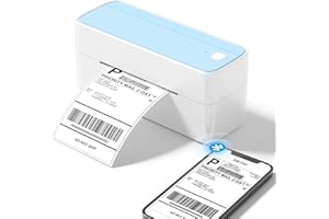 Omezizy Bluetooth Shipping Label Printer, Blue Thermal Label Printer 4x6, Wireless Label Printer - Compatible with Royal Mail, eBay, Esty, Shopify, Amazon,Hermes, Parcel2Go, UPS