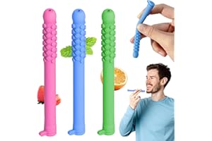 LOUUUOU 3 Pcs Chewable Breathers Sticks, Breath Strips with Aromatherapy Oil, Focus Clear Respiratory Function Homefor Commuters Students Professionals