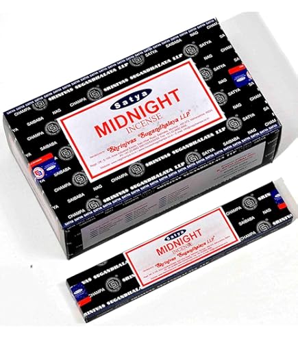 Satya Nag Champa Midnight - Varillas De Incienso Con Soporte Para Varillas De Incienso M&J, Caja Completa, Para Aromaterapia, Spa, Yoga, Bodas, Meditación, Curación, Positividad Y Relajación