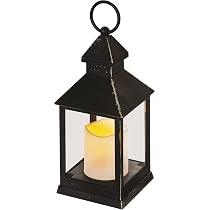 EMOS Lanterna Decorativa LED Con Auto Rossa E Sfera Di Neve - Luce Calda, Timer 6/18h, Batterie AA, 10,5x19,5 Cm