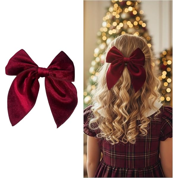 LMYMHMLM Große Rote Haarschleife Mit Krokodilspange – Für Mädchen, Weihnachten, Valentinstag (ca. 13,3 X 7 Cm)