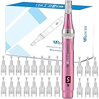 URYOUTH Y2 Elektrischer Derma Pen Wiederaufladbar Kabellos Mikroneedling Pen verstellbar mit LCD-Bildschirm 22 Stück Nadelpat