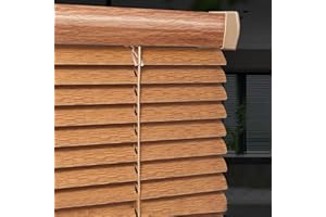 SH000AD Tenda Veneziana in Alluminio con Effetto Legno,Tende Veneziane in Metallo di Alluminio,Tende per Finestre,Veneziane da Interno per Privacy e Protezione,Larghezza x Altezza (65x180cm)