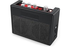 summina Tragbarer Gitarrenverstärker Amp 5 Watt Integrierte Multi-Effekte Unterstützung für 80 Drum-Rhythmen mit Aux-Eingang Kopfhörerausgang, Netzteil im Lieferumfang enthalten