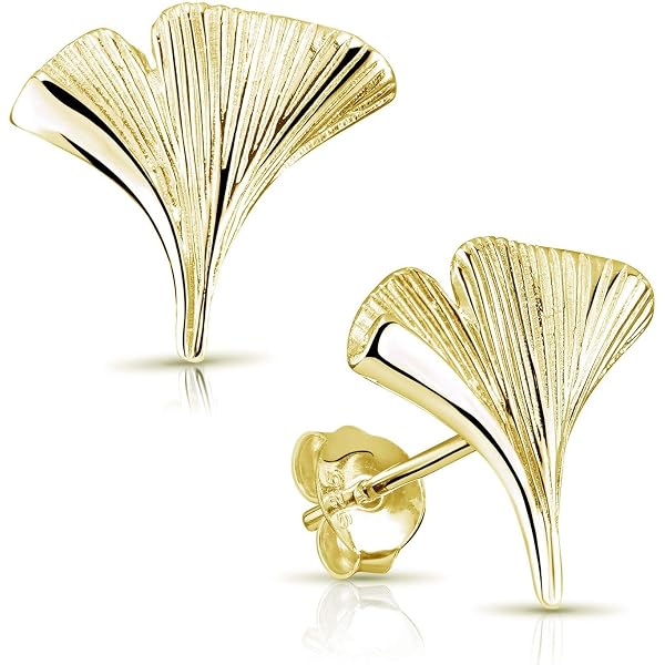 NicoWerk Orecchini Donna In Argento 925, Foglia Di Ginkgo Vintage, Stile Etnico, Annerito, Lunghezza 50 Mm, SOR230