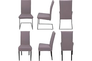 ‎STABOOS Staboos Stuhlhussen 6er Set - Hohe Elastizität - Stuhlbezug 6er Set - ÖKO TEX ZERTIFIZIERT (Taupe-Braun)