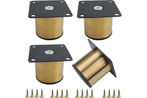 Roellgs Patas de muebles, patas redondas de metal para sofá, patas de armario con tornillos de montaje, para oficina en casa, cama, banco de trabajo (5 cm)