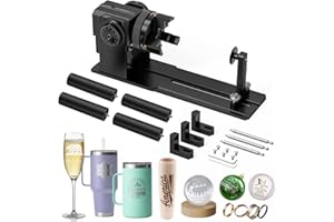 ATOMSTACK R1 V2 Laser Rotationswalze Rotary Roller mit 4Stück X 4" Erhöhungen Rotation Laser Gravur Maschine Kompatibel den Meisten Gravurmaschinen für Unregelmäßige Sphärische Zylindrische Objekte
