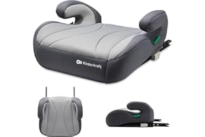 Kinderkraft I-BOOST Silla de coche, Silla de Bebe, Asiento de coche, I-Size, 135-150cm, asiento elevador de 9 a 12 años, fácil de montar, postura ergonómica, espuma adicional, Gris