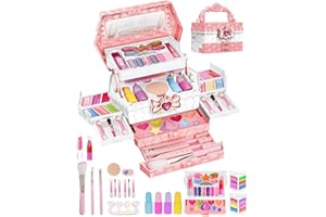 TORLAIST 54 PCS Kids Makeup Set for Girls, Non-Toxic & Washable Princess Makeup Starter Kit, Real Play Games for Children, Perfect Christmas & Birthday Gifts for Kids Little Girls Age 4 5 6 7 8 9 10 11 12